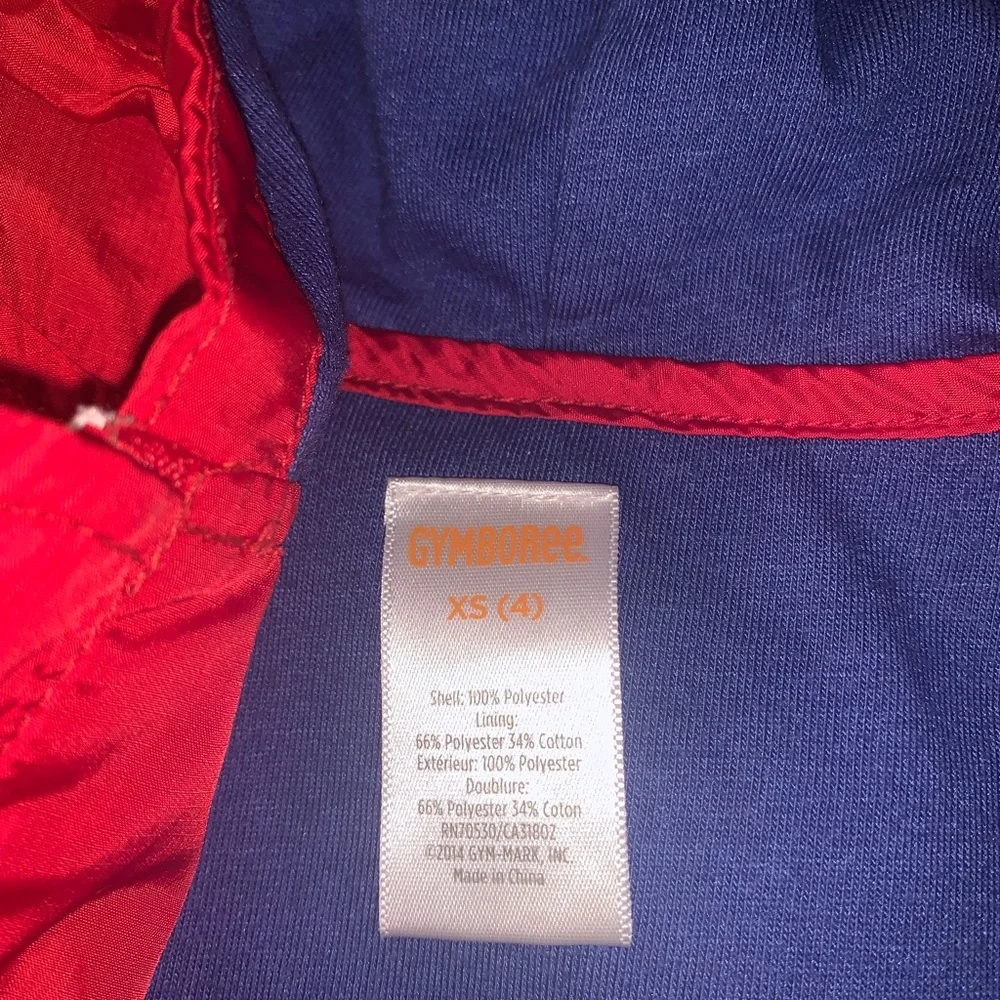 Gymboree Boys Red Hooded Windbreaker Jacket Size XS 4 Lightweight